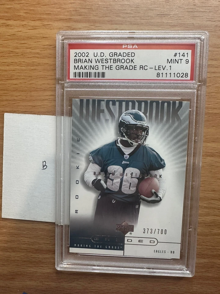 Brian Westbrook 2002 Upper Deck UD Graded Rookie RC #141 PSA 9 /700 SP Eagles B - Image 1 of 2