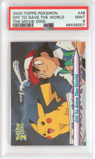 2000 Topps Pokemon The Movie 2000 # 48 Off To Save The World PSA 9 Card MINT!