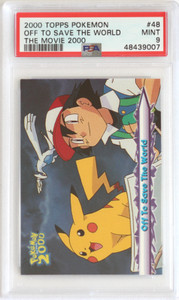 2000 Topps Pokemon The Movie 2000 # 48 Off To Save The World PSA 9 Card MINT!