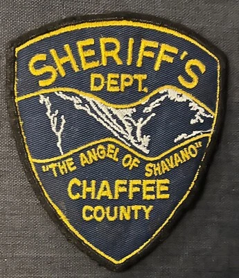 Parche de hombro del sheriff del condado de Chaffee Colorado CO uniforme usado eliminado Foto 1 de 3