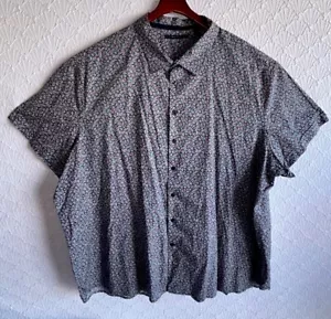 Perry Ellis Men’s 5XL Short Sleeve Button Down Shirt Blue / Red Floral Print EUC - Picture 1 of 6