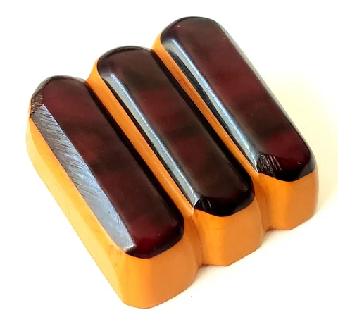 One Chunky Laminated Bakelite Eclair Vintage Button….2 Available….1&7/16" Cover