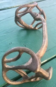 Antique Curved Bar Horse Bit for Driving or Saddle Riding. Rare Cheek Side Rings - Picture 1 of 3