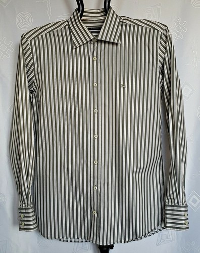 CAMICIA ABITO DA UOMO VINTAGE AUTENTICA BURBERRY LONDON A RIGHE COTONE TAGLIA 16 EU40
