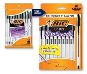 Pack of 10 Ballpoint Pen - Black Ink Ball Point Pens for Office Writing School - Picture 1 of 9