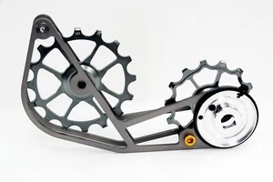 Jaula de titanio polea de gran tamaño para bicicleta de carretera SwishTi para Sram Force eTap AXS gris - Imagen 1 de 12