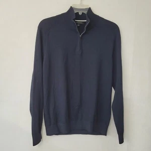 Suéter Banana Republic Para Hombres M Azul Marino 1/4 Cremallera Ligero Profesor de Negocios Golf - Imagen 1 de 12