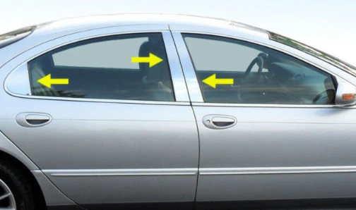 Ajuste: Dodge Intrepid 1998-2006 6 piezas poste de pilar cubierta de puerta de acero inoxidable Foto 1 de 1