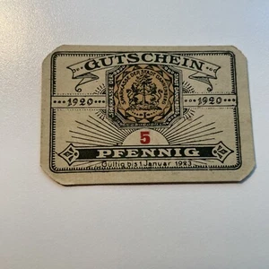#94113 Elberfeld Gutschein ueber 5 Pfennig Gultig bis 1. Januar 1923 - Picture 1 of 8