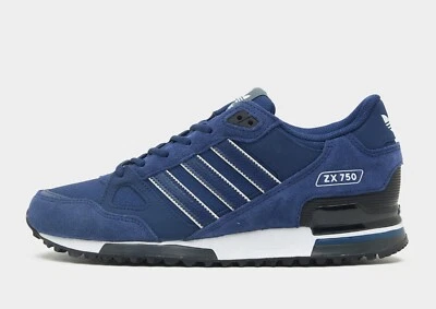 adidas Originals ZX 750 in Dark Blue Suede All Sizes Limited Stock - Image 1 of 4