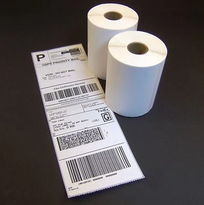TUFFMAILERS 2 Rolls 4x6 Direct Thermal Shipping Labels - 250/roll - Zebra 2844 ZP450 Eltron