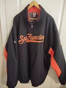 Vintage San Francisco Giants Therma Base Majestic schwarze Jacke Größe 5XL - Bild 1 von 7
