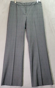 Alfani Window Pane Pants Women Size 8 Gray Houndstooth Polyester Wide Leg Pocket - Picture 1 of 8