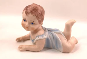 Vintage Japan Porcelain Bisque Piano Baby Figurine Cottage Core Grannycore - Picture 1 of 5