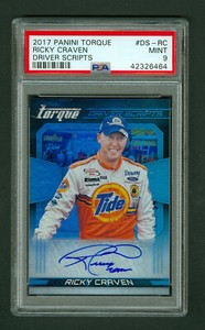 Ricky Craven 2017 Panini Torque Driver Scripts On Card Autograph PSA 9 MINT