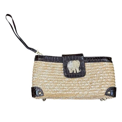 Bolso clutch Lilly Pulitzer de paja elefante usado en excelente estado Foto 1 de 4