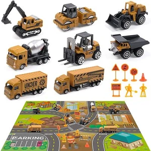 DigHealth Construction Vehicles Toys Set with 32×28 Inches Play Mat,Toy Gift kid - Picture 1 of 6