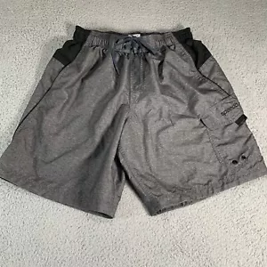Speedo costume da bagno uomo piccolo grigio nero tasca cargo coulisse rete fodera - Foto 1 di 9