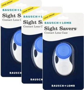 3 Pack Bausch & Lomb Sight Savers Contact Lens Cases Leak Proof New - Picture 1 of 3