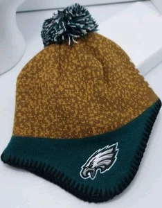 Philadelphia Eagles Size Kids NFL Team Apparel Cuffless Knit Beanie Ski Hat Cap - Picture 1 of 11