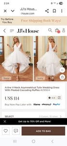 NWT Wedding Dress JJ’s House Ordered For Choice Kept Too Long To Return High Low - Picture 1 of 7