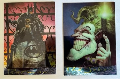 Juego de dos cartas 1995 DC Batman Master Series cromo insertado - Batman y Joker Foto 1 de 4
