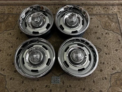 GM REAL 15x7 FW RALLY WHEELS  SS CAMARO,NOVA,CHEVELLE,SETOF 4,DISC BRAKE NICE - Image 1 of 4