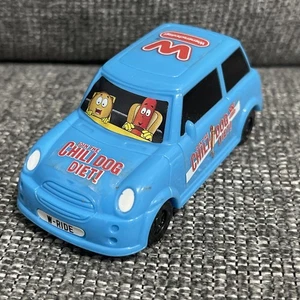 RARE HTF VTG K21 collectible WIENERSCHNITZEL Chili Dog DIET Toy Car Blue 🚖 - Picture 1 of 8