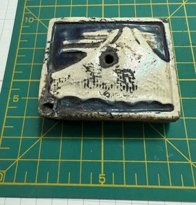 Cuentagotas de agua Suiteki porcelana azul blanco, forma de ventilador, montaje FUJI, Seto, Japón - Imagen 1 de 5