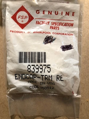 Tapa final Whirlpool # 839975 - refrigerador Foto 1 de 2