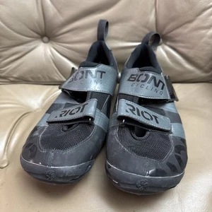 Bont Riot Size 12 Us 47 Euro Mens Cycling Shoes Black Grey - Picture 1 of 7