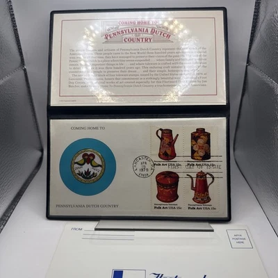 Fleetwood Coming Home to Pennsylvania Dutch Country Medalist 1979 Stamp Coin FDC - Image 1 of 4
