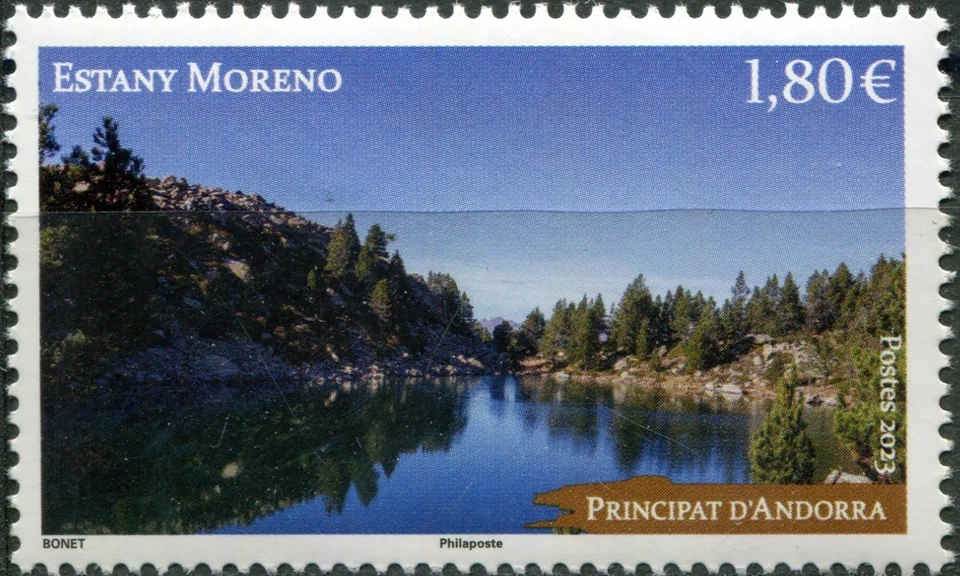 Andorra [Fr.] 2023. View of Lake Moreno (MNH OG **) Stamp - Image 1 of 1
