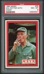1982 Donruss MASH Trading Card #35 Col Potter Sigaro PSA 8 - Foto 1 di 3