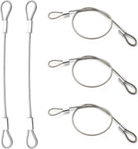 Stainless Steel Cable with Loops, Vinyl Coated Wire Rope Lanyard Lock Securit... - Picture 1 of 13