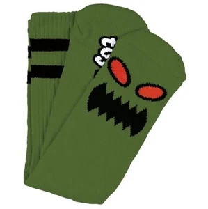 Toy Machine Monster Face Olive Skateboard Socks - Picture 1 of 1
