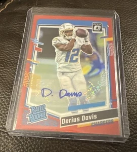 2023 Donruss Optic Derius Davis Auto Red Prizm /75 Los Angeles Chargers 🔥 - Bild 1 von 6