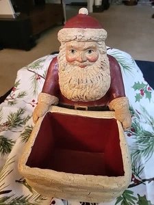 Departamento de Navidad 56 Santa Tarjetero Candy Holder Contenedor RARO! Vintage - Imagen 1 de 9