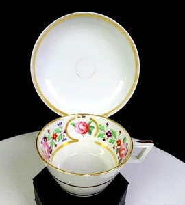 Royal Crown Derby Antique Georgian Duesbury Gilded 3 5/8" Cup & Saucer 1784-1820 - Picture 1 of 12