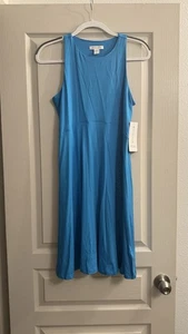 $89 ATHLETA Blue SLEEVELESS SANTORINI THERA PRINTED DRESS Sz SP NWT - Picture 1 of 6