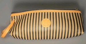 Fendi Promo Roma De Colección Bolsa de Cosméticos de Lona a Rayas Logo FF Italia Perfume ROC - Imagen 1 de 7