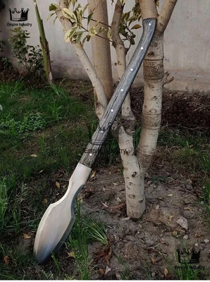 Cuchillo lanza de caza Full Tang de acero al carbono hecho a mano personalizado lanza lista para la batalla Foto 1 de 4