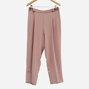 Veronica Maine Crepe Dress Pants Size 12 Dusty Pink Straight Leg High Waist EUC - Picture 1 of 4