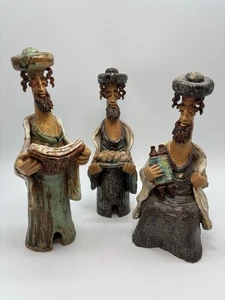 Vintage Orthodox Rabbi Trio Pottery Signed Arsy 7.5” - 8.5” - Picture 1 of 22