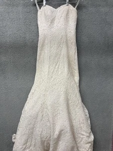 Emmaline Brautkleid weiß Spitze Blumen A-Linie Damengröße 8 POG - Bild 1 von 9