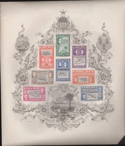 Liberia - Hoja de recuerdo Scott# C69a con defectos. Goma completa y NH - Imagen 1 de 1