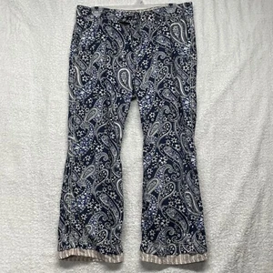 Tommy Hilfiger Cropped Pants Womens 10 Paisley Lightweight Capri - Picture 1 of 10