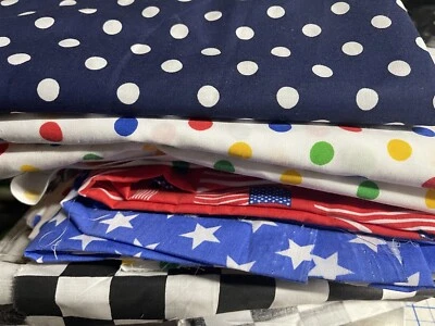 Lot Of Polycotton Fabric  Assorted Colors Designs Broadcloth  For Arts & Crafts - Image 1 of 4