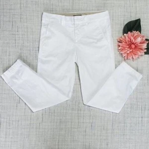 Pantalone Vince cotone bianco vita media cropped dritto fidanzato taglia 4 - Foto 1 di 3