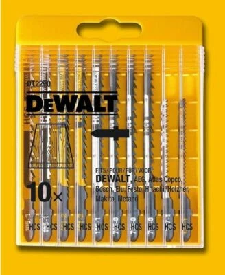 DeWALT Stichsägeblätter Set 10-tlg. DT2290 für Holz Stichsägeblatt Sortiment Box - Bild 1 von 2